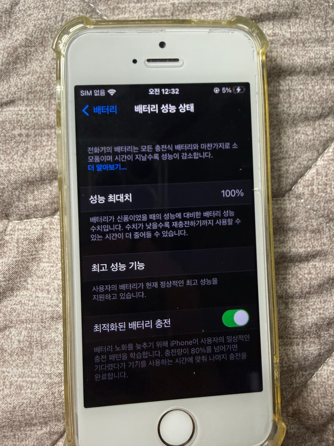 아이폰 se1 실버 64GB 배터리 성능 100 상품이미지3