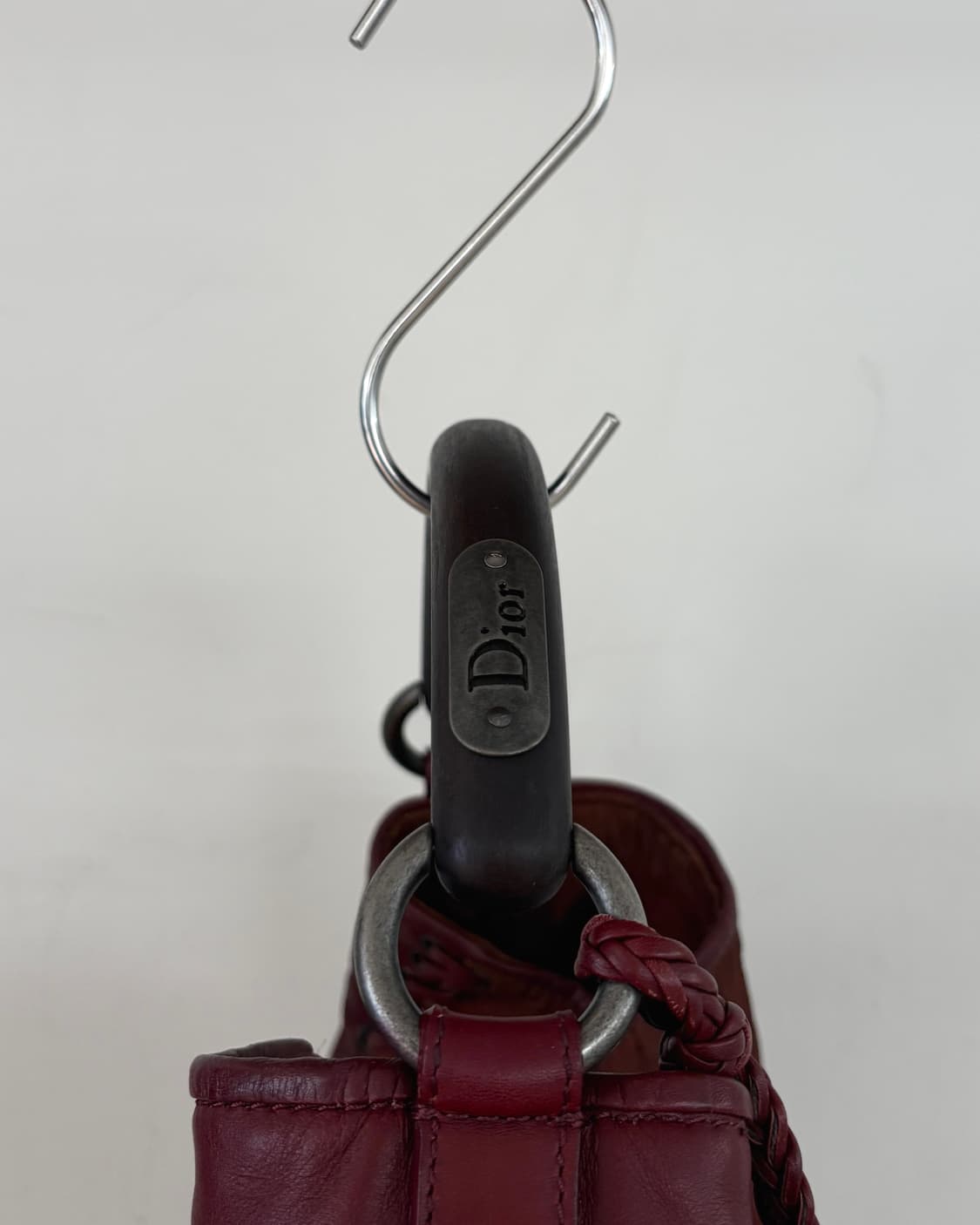 크리스찬 디올 버건디 오블리크 에스닉 호보백 상품이미지5