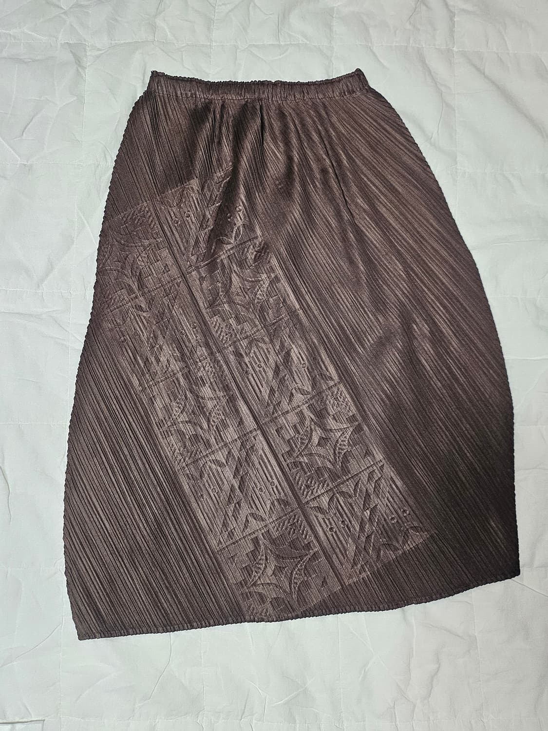 플리츠플리즈 엠보스 스커트 상품이미지5