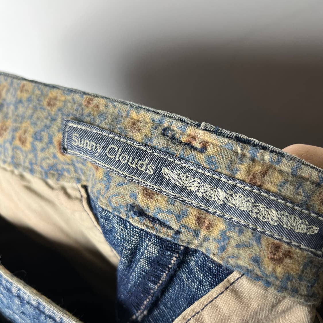 [Sunny Clouds] 오리엔탈 자수 데님 랩스커트 상품이미지5