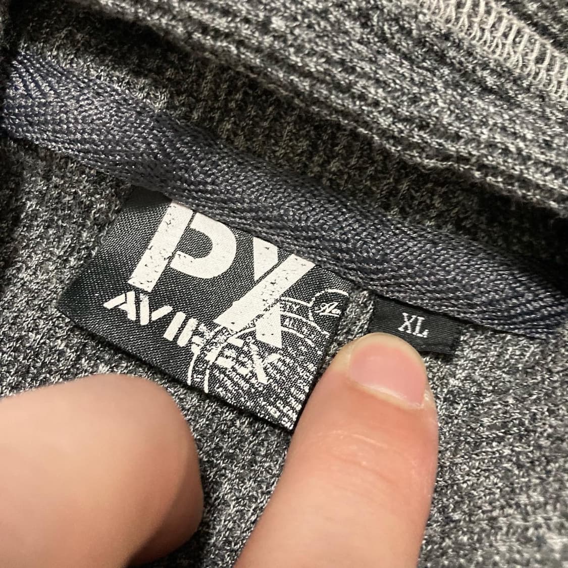 AVIREX 아비렉스 그레이 빅로고 와플 후드집업 상품이미지7