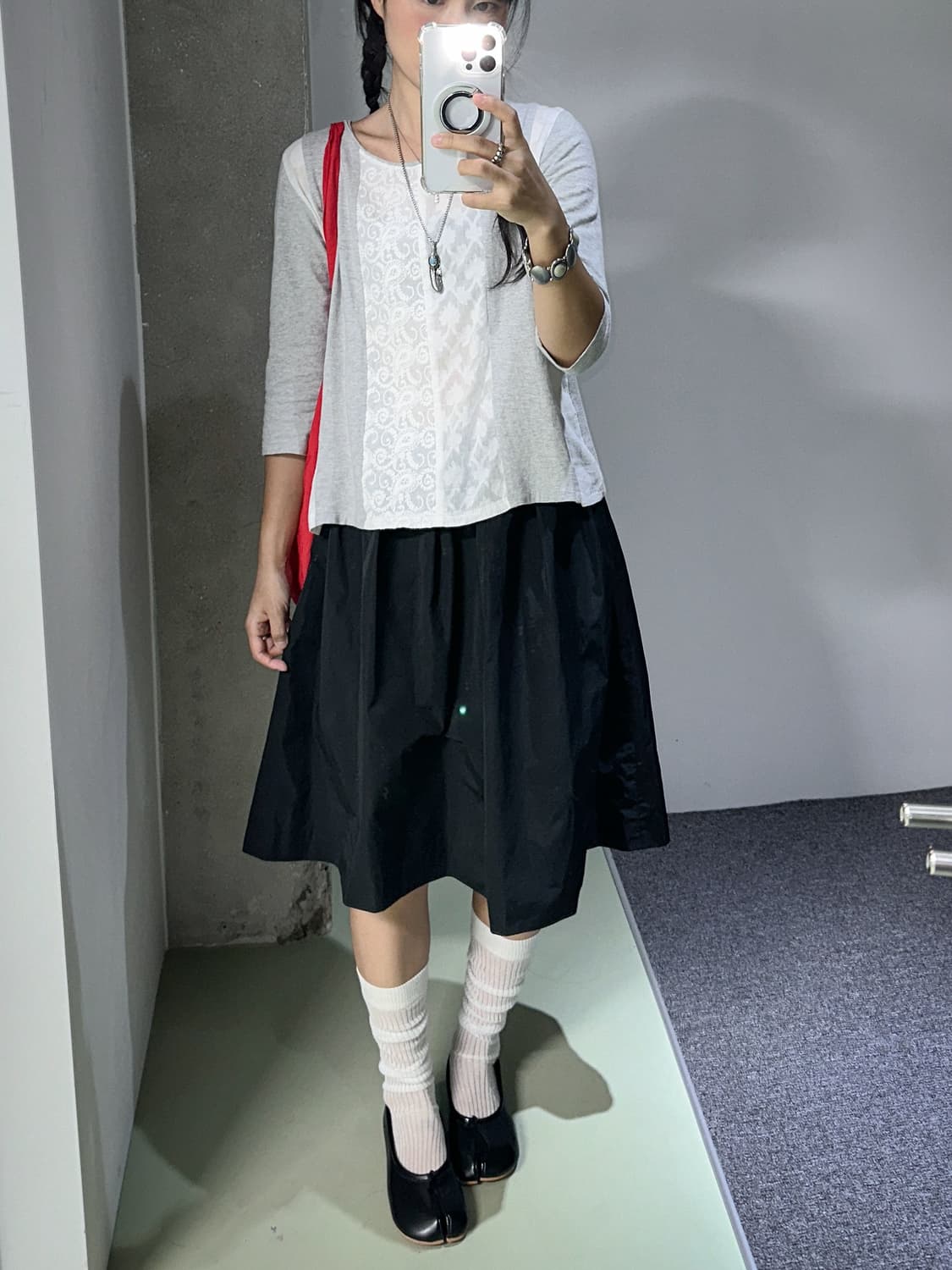 black volume midi skirt 상품이미지5
