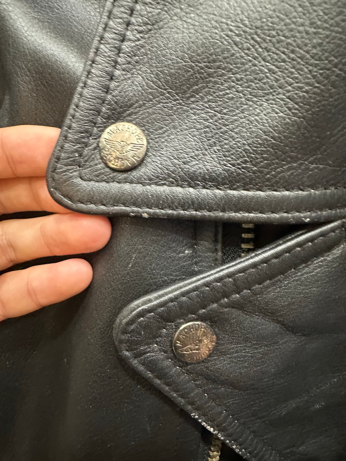 JPN MACHOPE 카우하이드 더블 라이더 자켓 L 상품이미지5