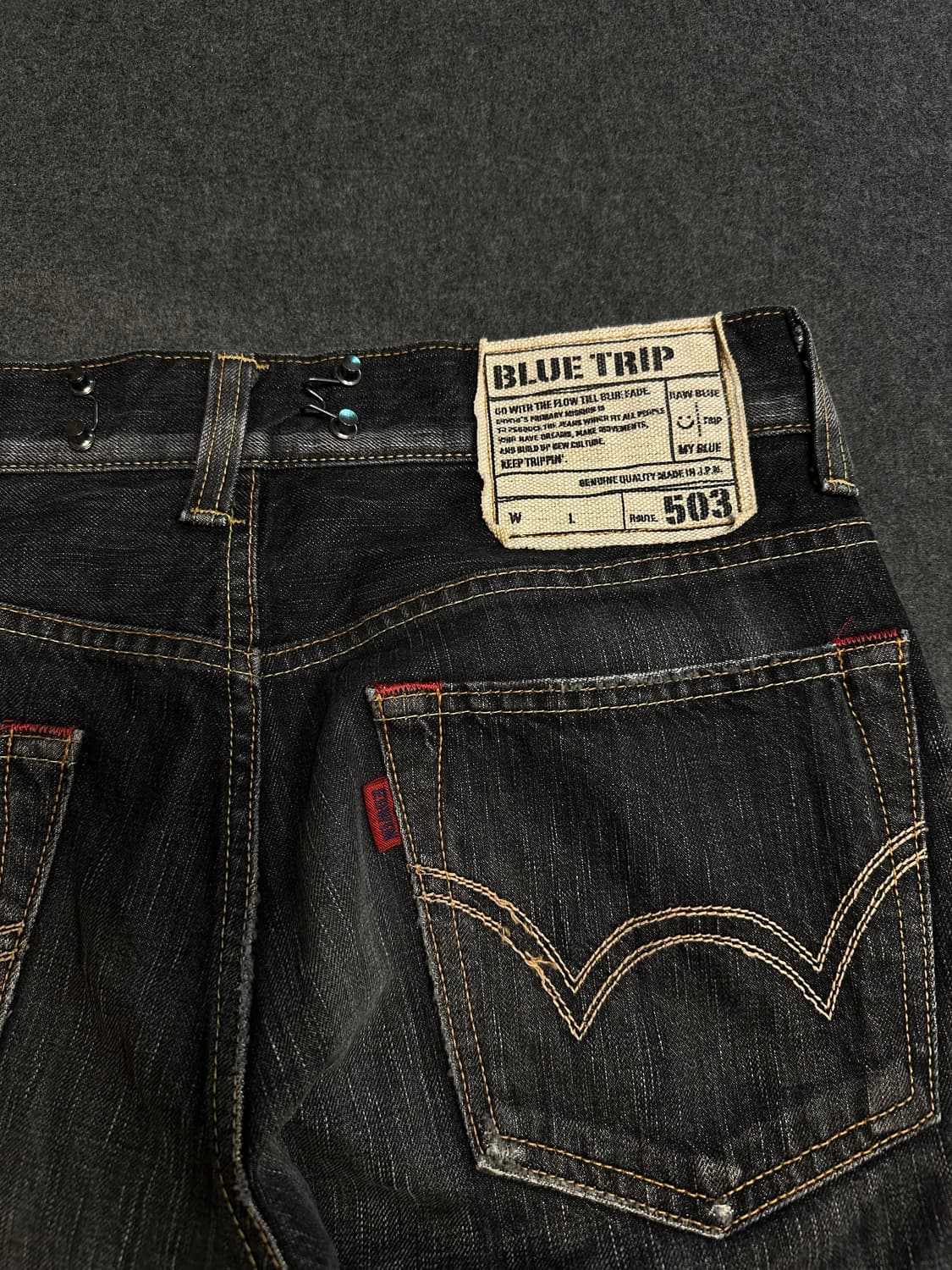 에드윈 BT503 흑청 워싱 데님팬츠 상품이미지7