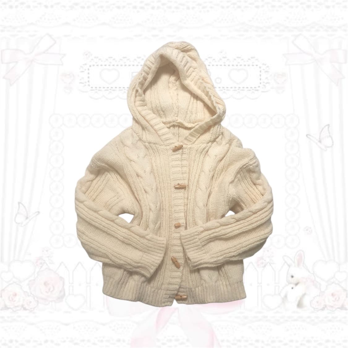 빈티지 모리걸 떡볶이 가디건 러블리 달천깔 라떼갸루 히메갸루 상품이미지1