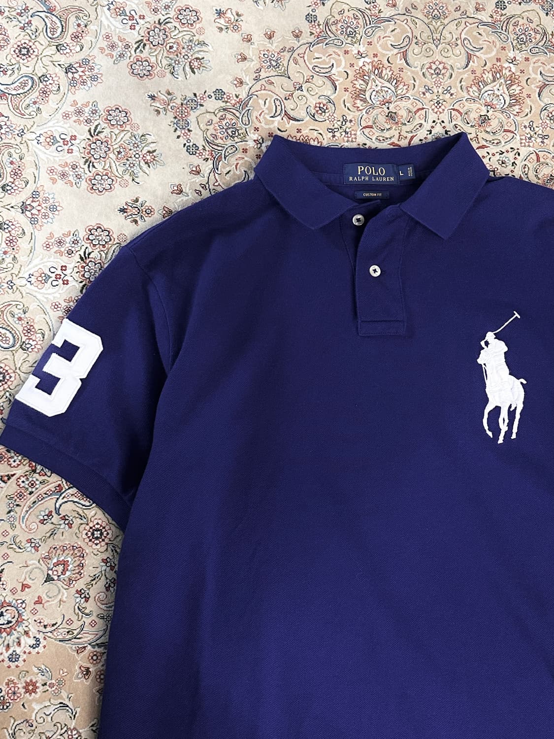 폴로 랄프로렌 퍼플/화이트 빅포니 카라티  상품이미지1