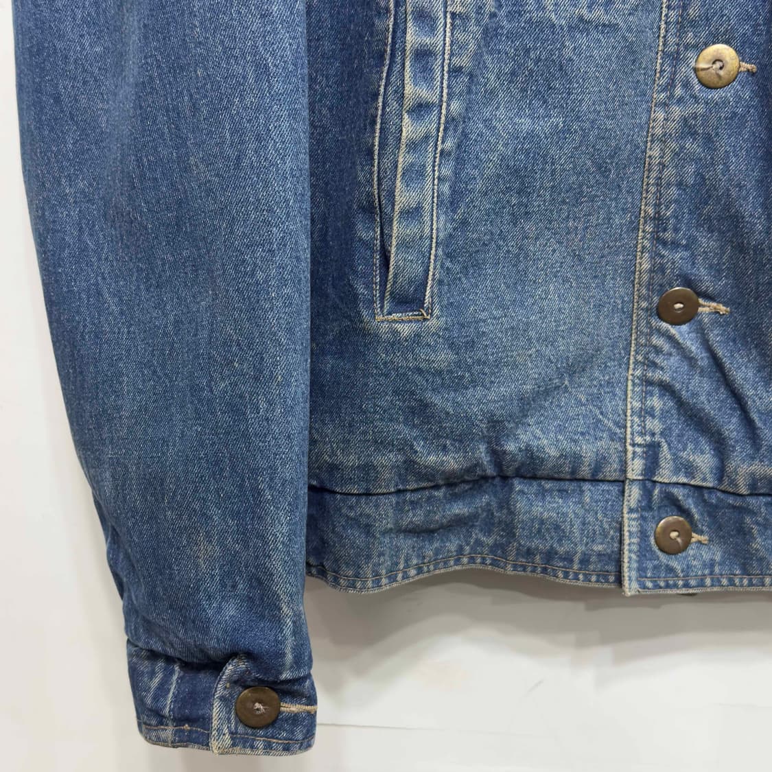 80s 에디바우어 플란넬 안감 데님 자켓 상품이미지4