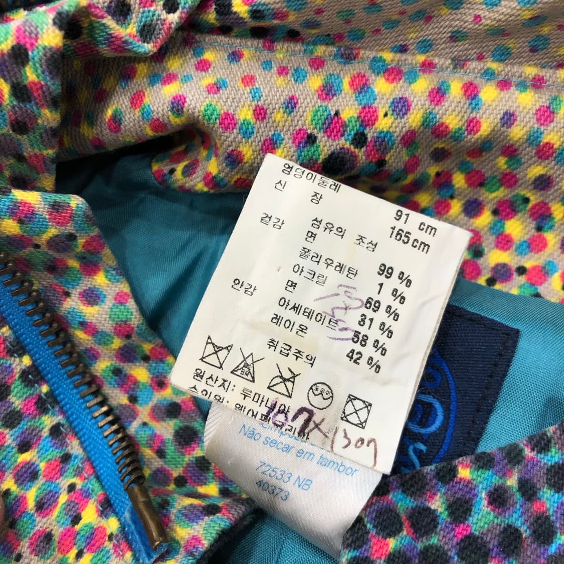 겐조 퍼 카라 멀티컬러 도트 패턴 자켓 상품이미지7