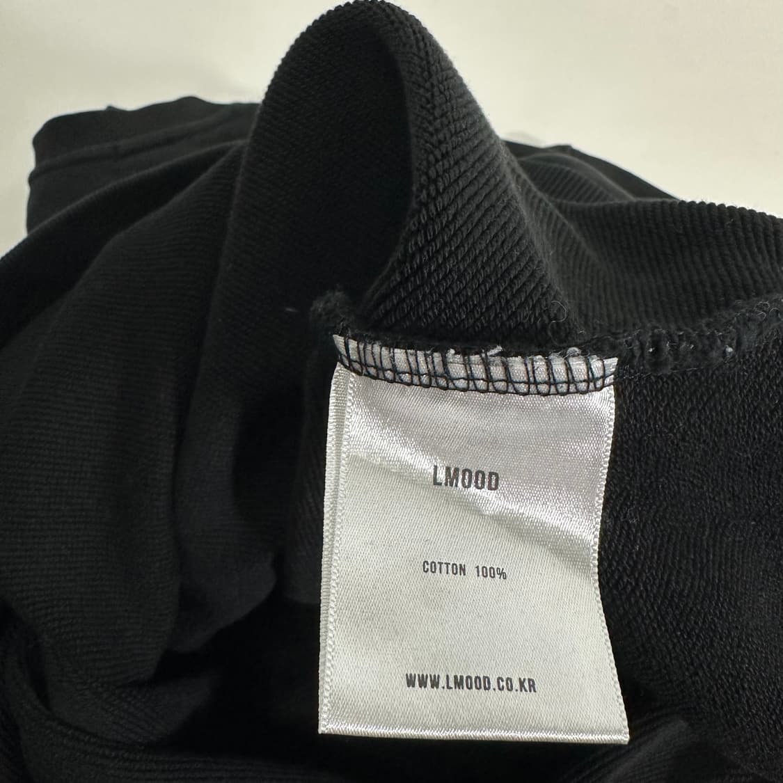 46 95 엘무드 블랙 무지 오버핏 맨투맨 상품이미지6