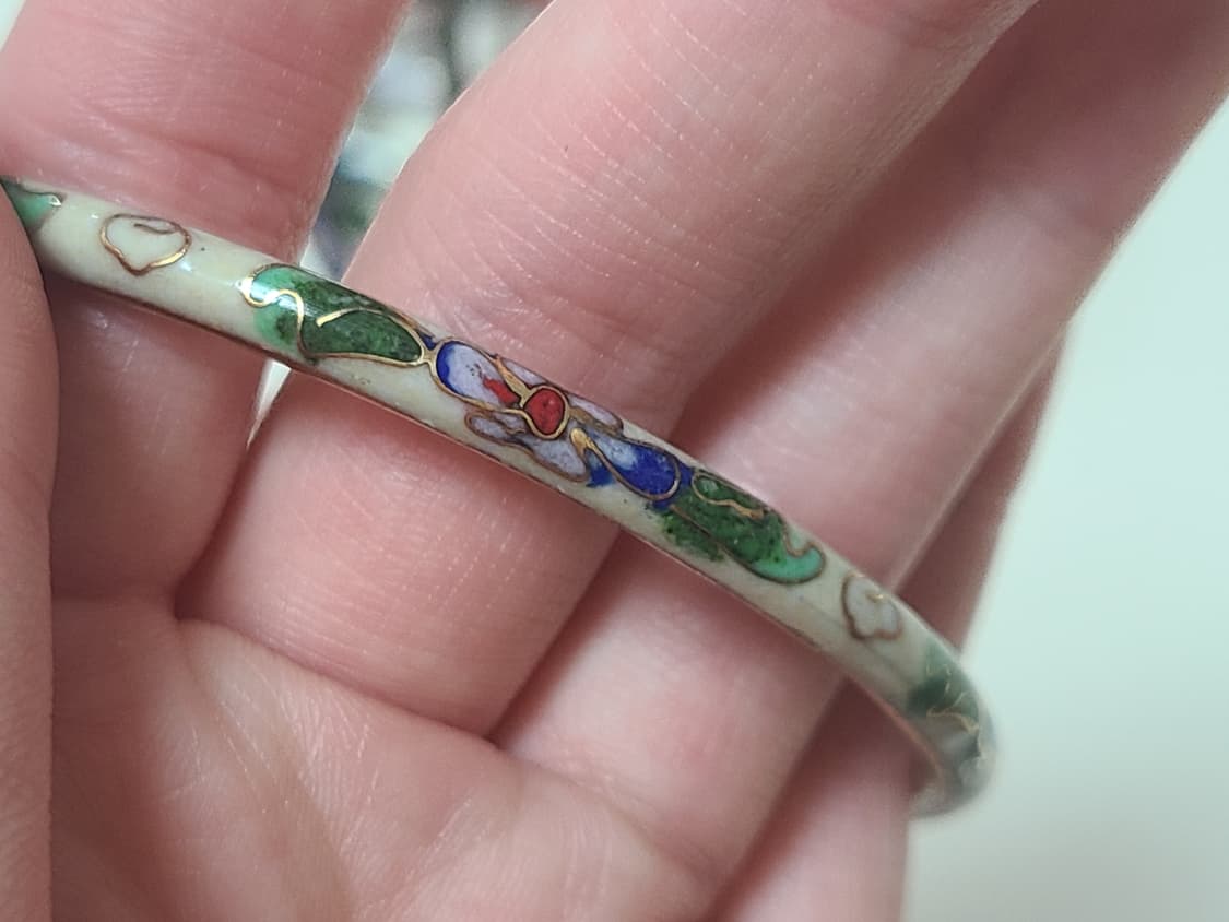 80-90년대 빈티지 클루아조네(칠보) 플라워 뱅글 7개 풀세트 상품이미지9