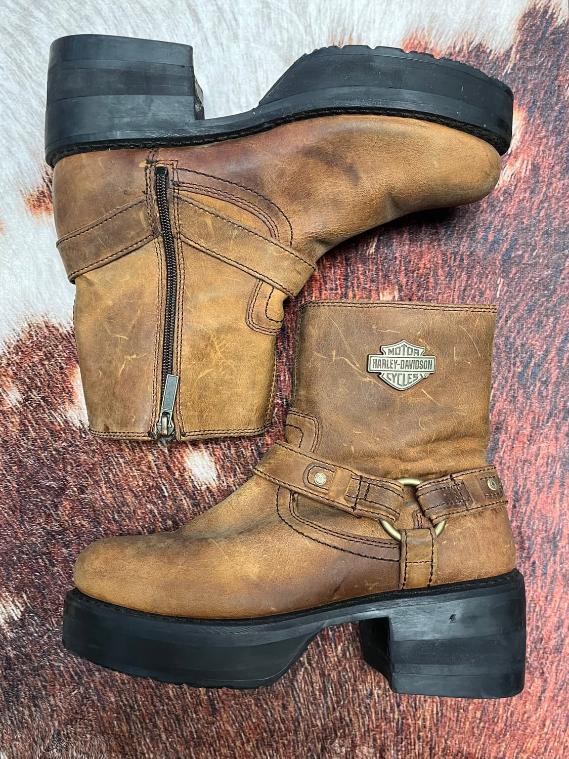 [260] 할리데이비슨 빈티지 스카우트 모터사이클 부츠 브라운 상품이미지1