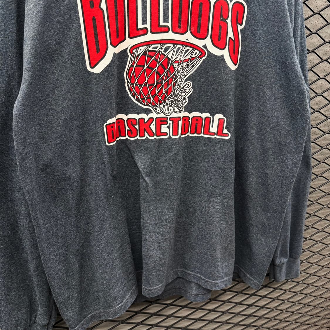 빈티지 롱슬리브 빅폰트 바스켓볼 그래픽 시보리 디테일 차콜 상품이미지5