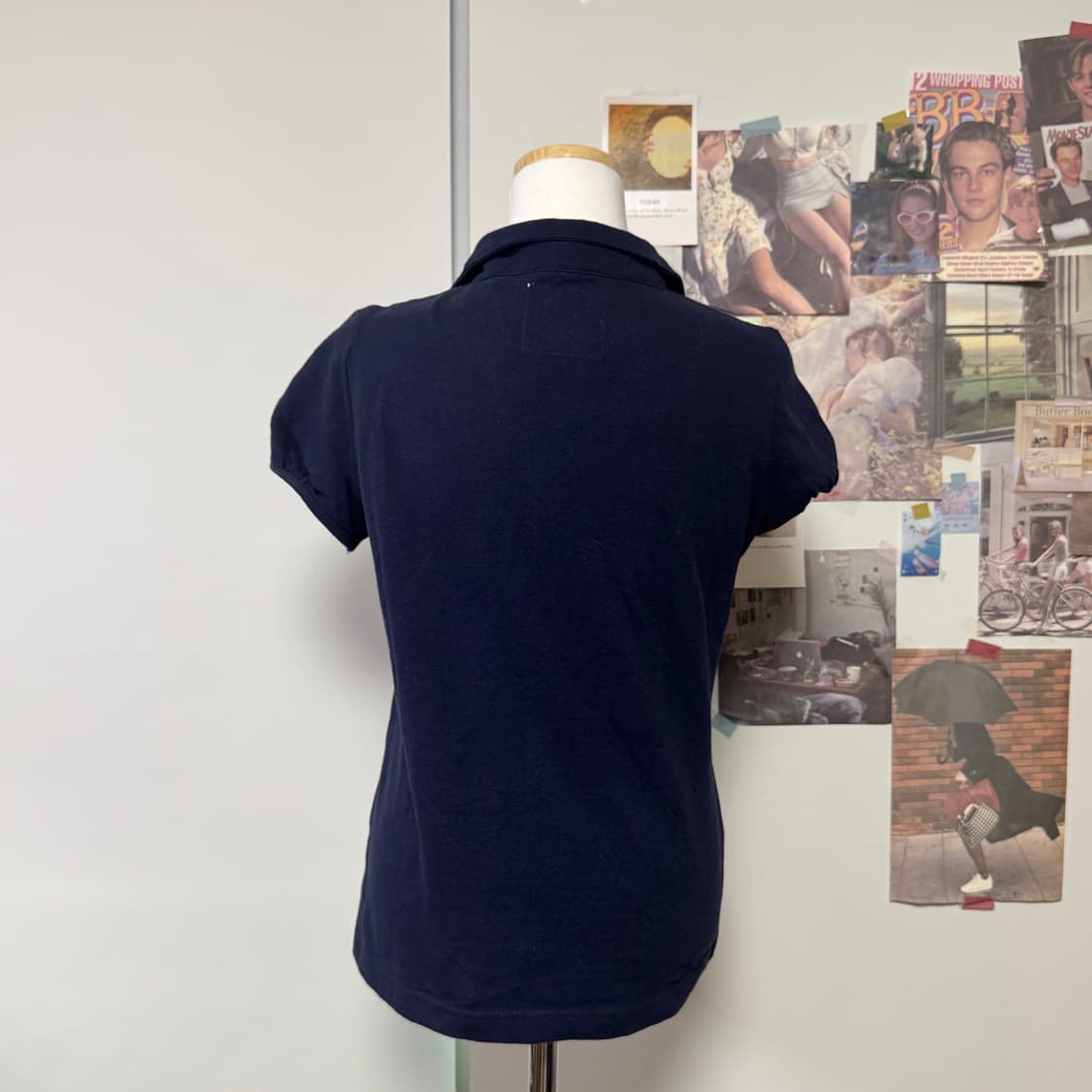 하트 네이비 자수 카라티 + 체크 샤스커트 2개세트 상품이미지4