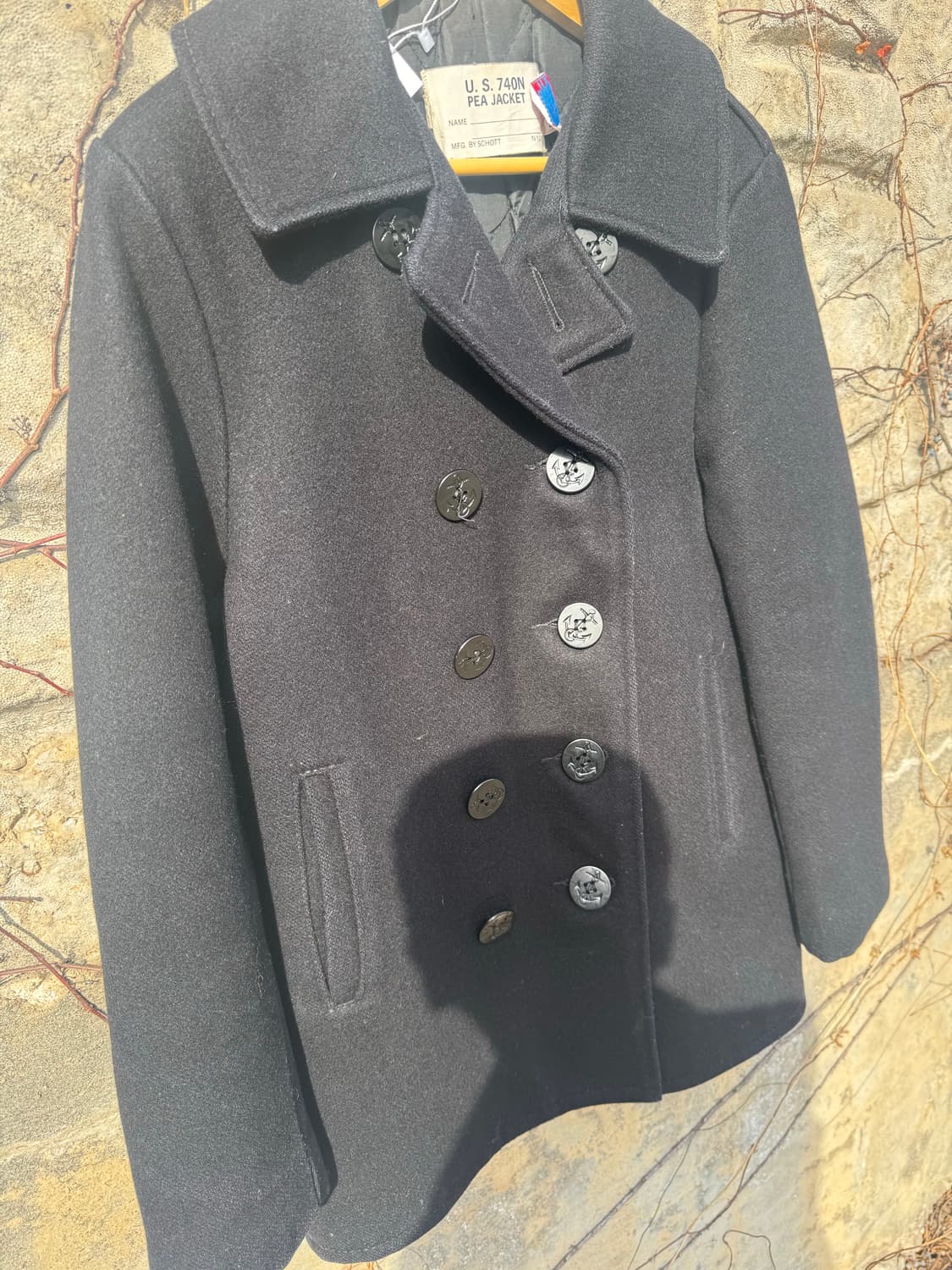 90s schott 미군 미해군 usn 740n 10버튼 피 코트 상품이미지6