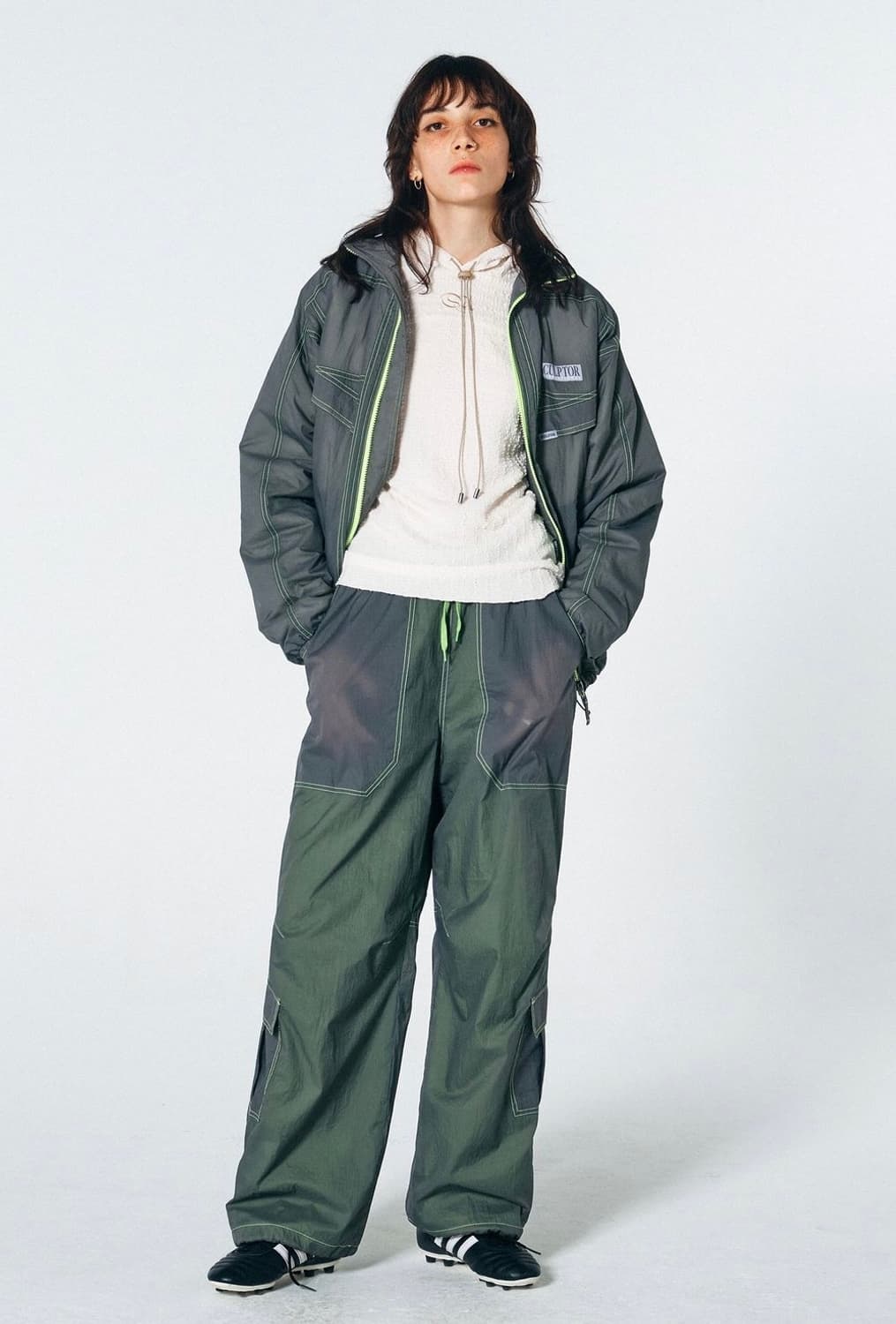 [새상품] 스컬프터(SCULPTOR) 오픈워크 스티치 카펜터 팬츠 상품이미지1