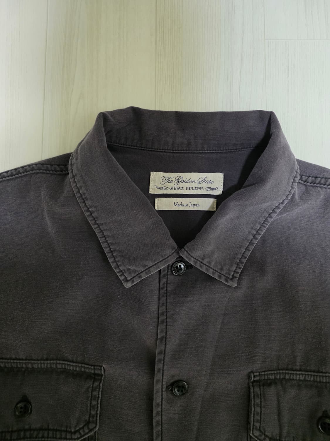 레미릴리프 와이드 밀리터리 셔츠 차콜 XL 상품이미지2