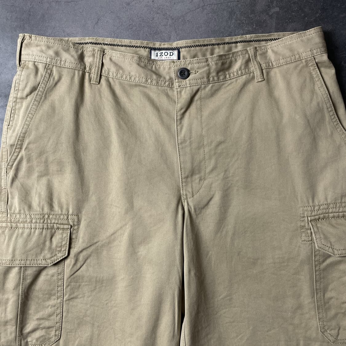 IZOD 아이자드 빈티지 베이지 코튼 카고 하프 팬츠 A00684 상품이미지2