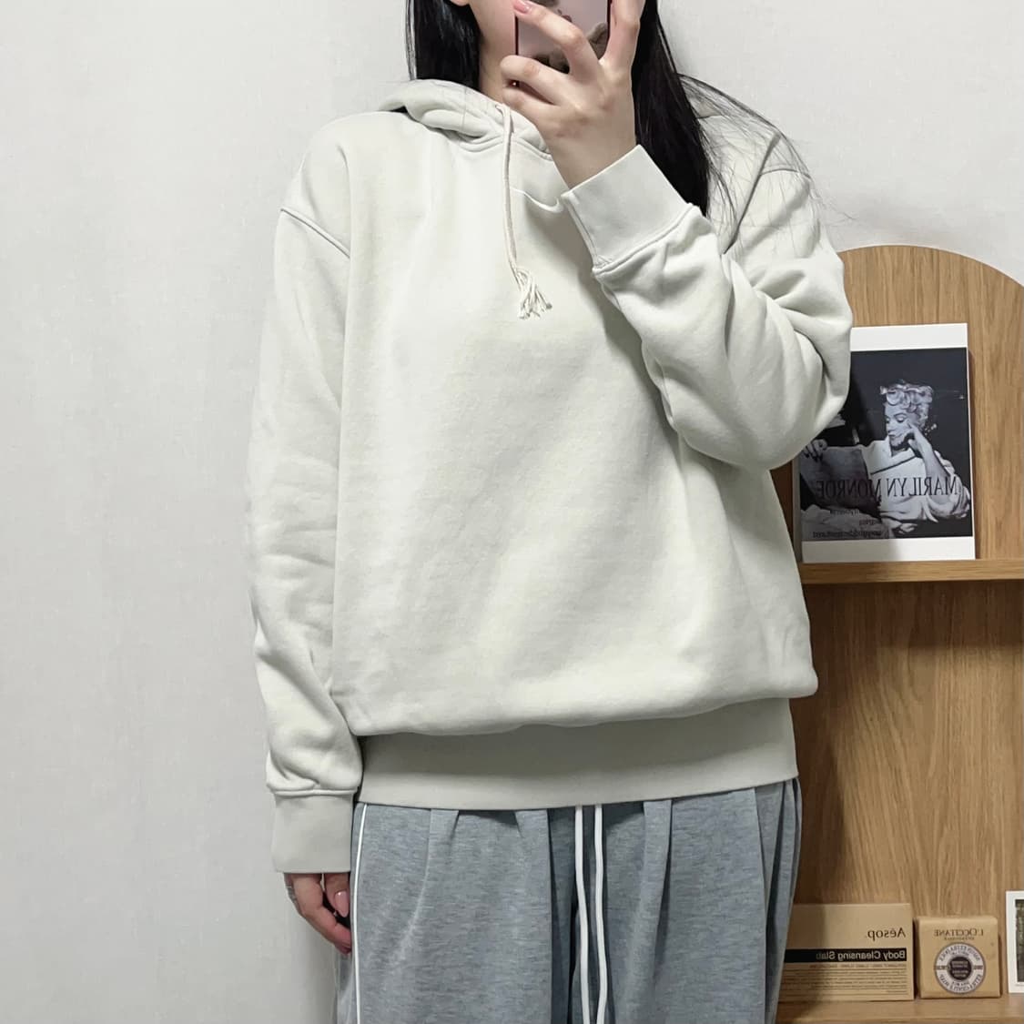 [정품] 나이키 멜란지그레이 중앙스우시 기모 후드티 [ M ] 상품이미지3