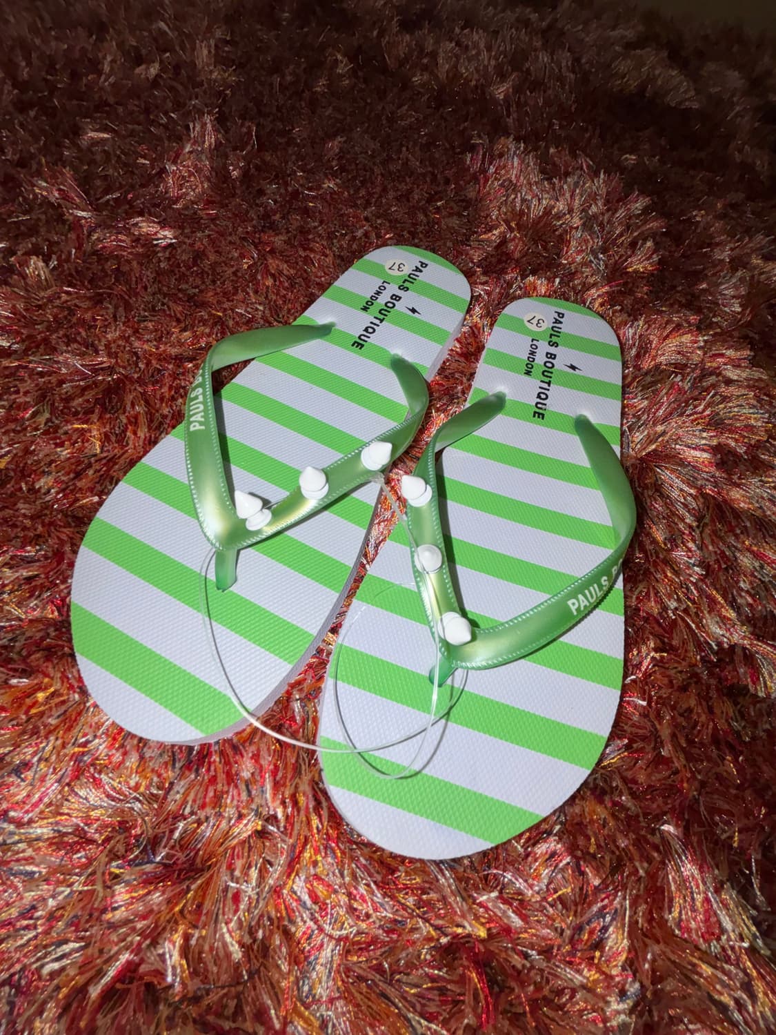 green striped flip-flops 상품이미지2