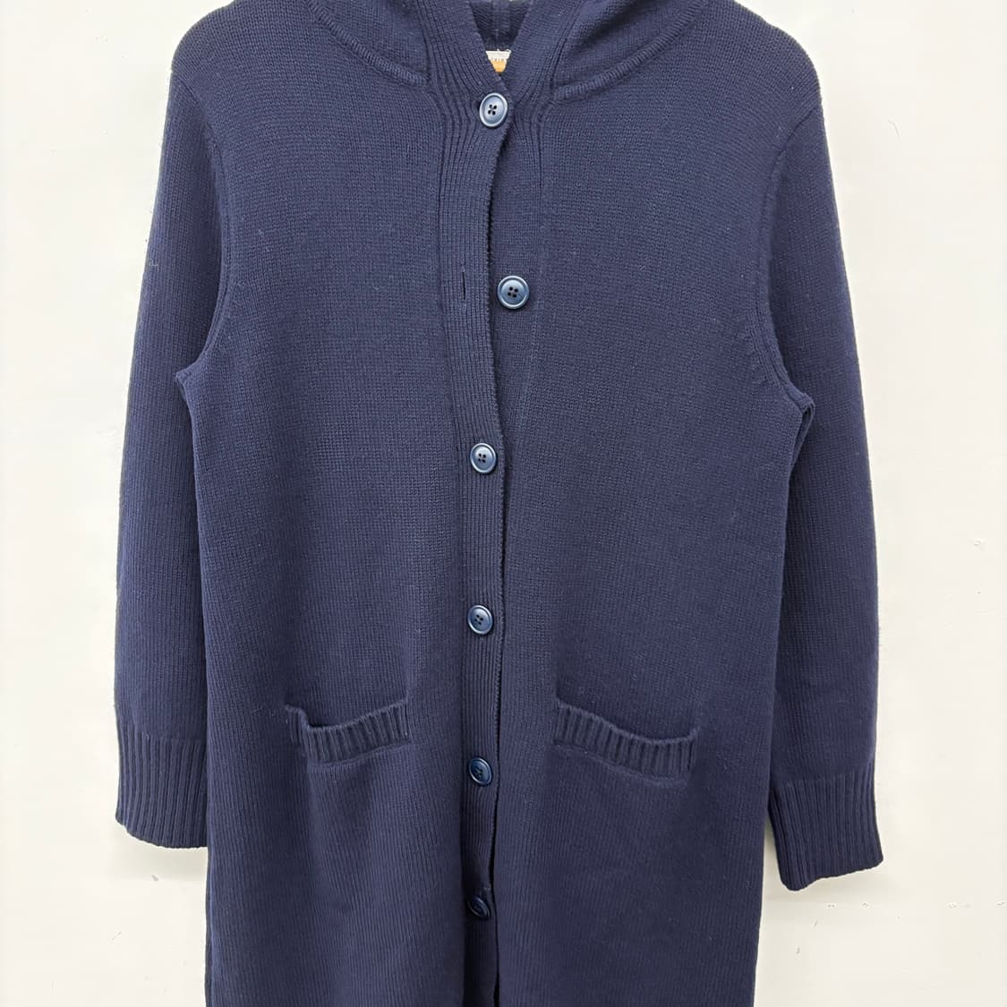 메킨토시 후드 니트 롱 가디건 네이비 여/M 상품이미지2
