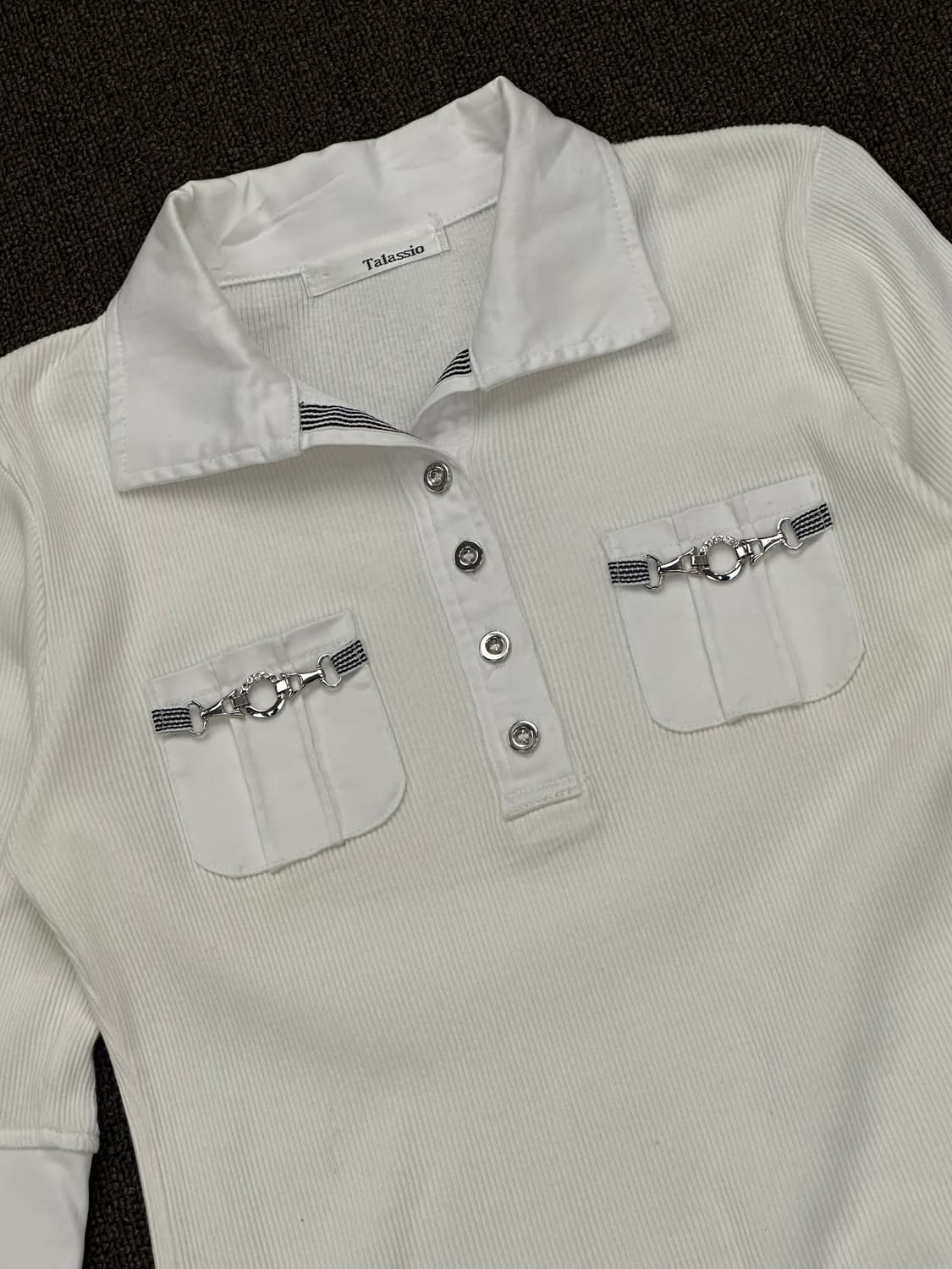 M)Japanese vintage 여성 포켓 카라 반팔 상품이미지2