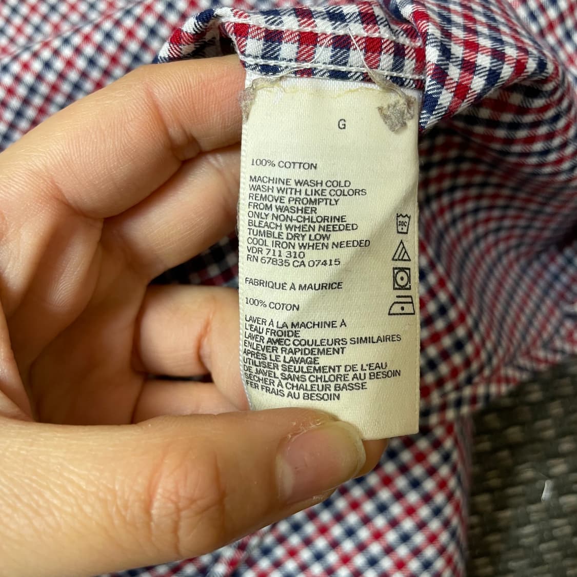 노티카 레드네이비 체크 원포켓 긴팔 셔츠 L 상품이미지6