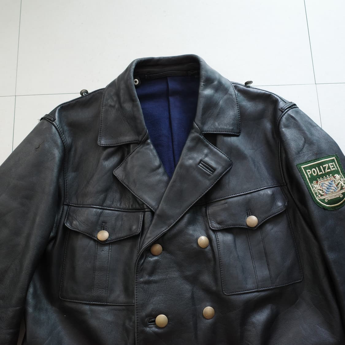 80s German Polizei 독일 경찰 레더 가죽 자켓 105 상품이미지2