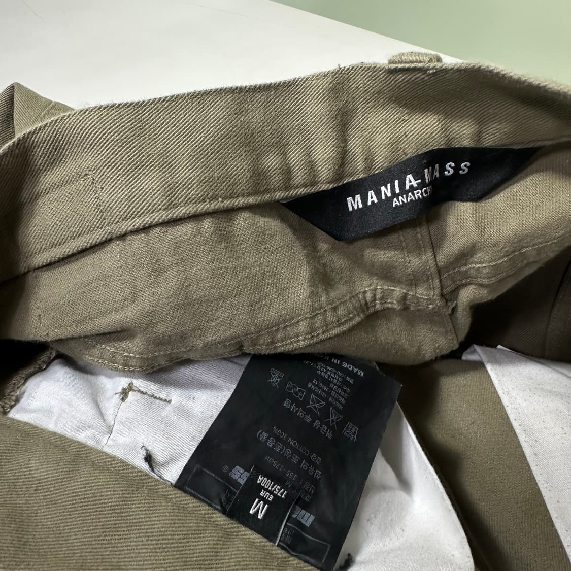 M 매니아매스 카키베이지 레귤러 테이퍼드핏 코튼 퍼티그팬츠 상품이미지3