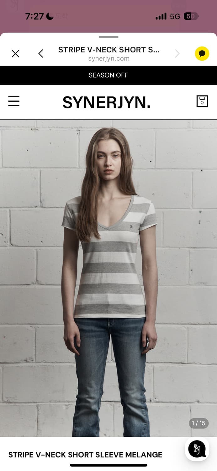 시너진 브이넥 멜란지 스프라이트 반팔 상품이미지2