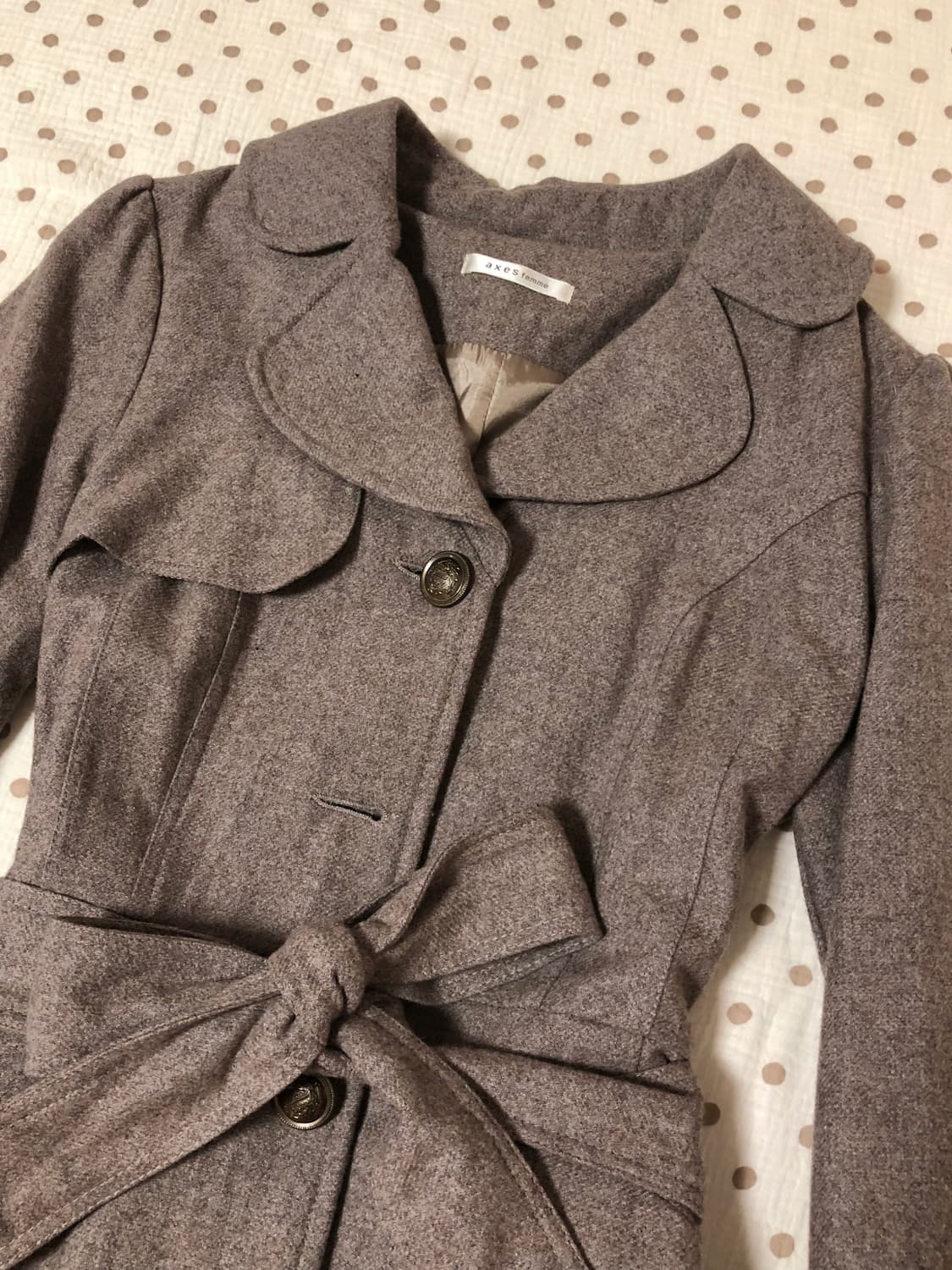 빈티지 엑시즈팜 코코아 라떼갸루 코트 상품이미지3