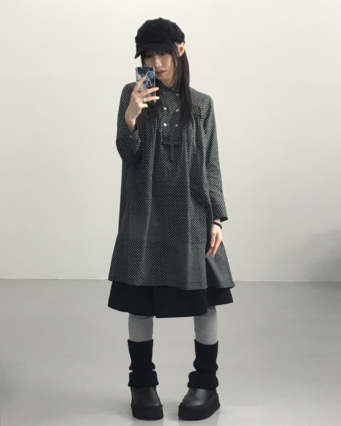 Sunao kuwahara Black Dot Long Shirt 상품이미지4