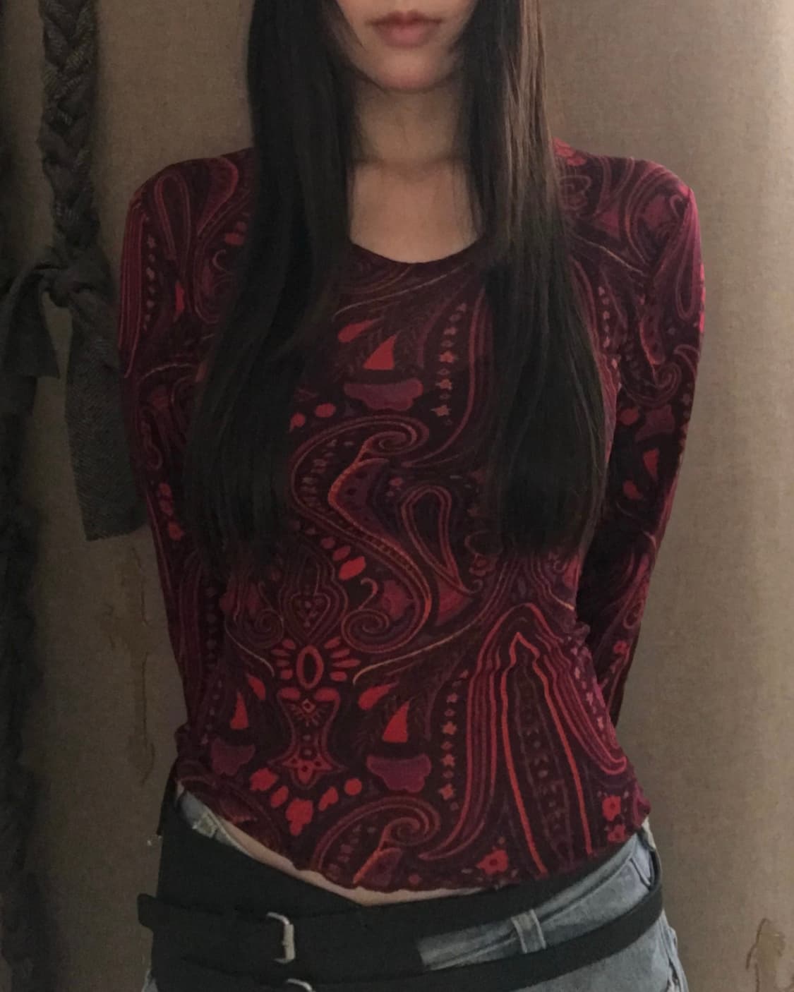 vintage pattern mash top 상품이미지4