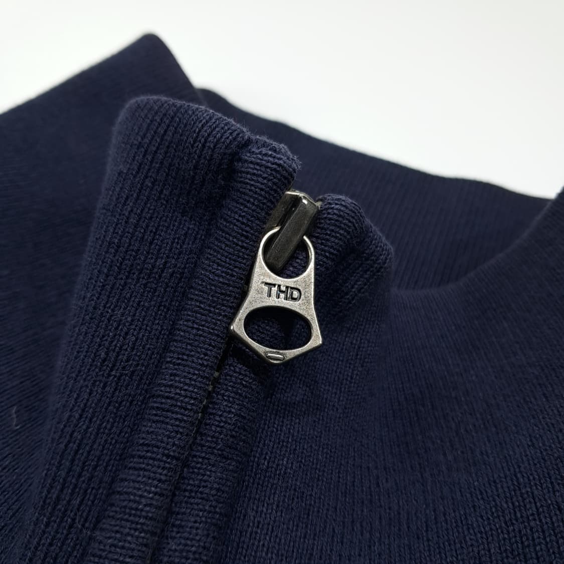 CL280 M 타미힐피거 00s 사이드립 풀집업 네이비 니트 스웨터 상품이미지4