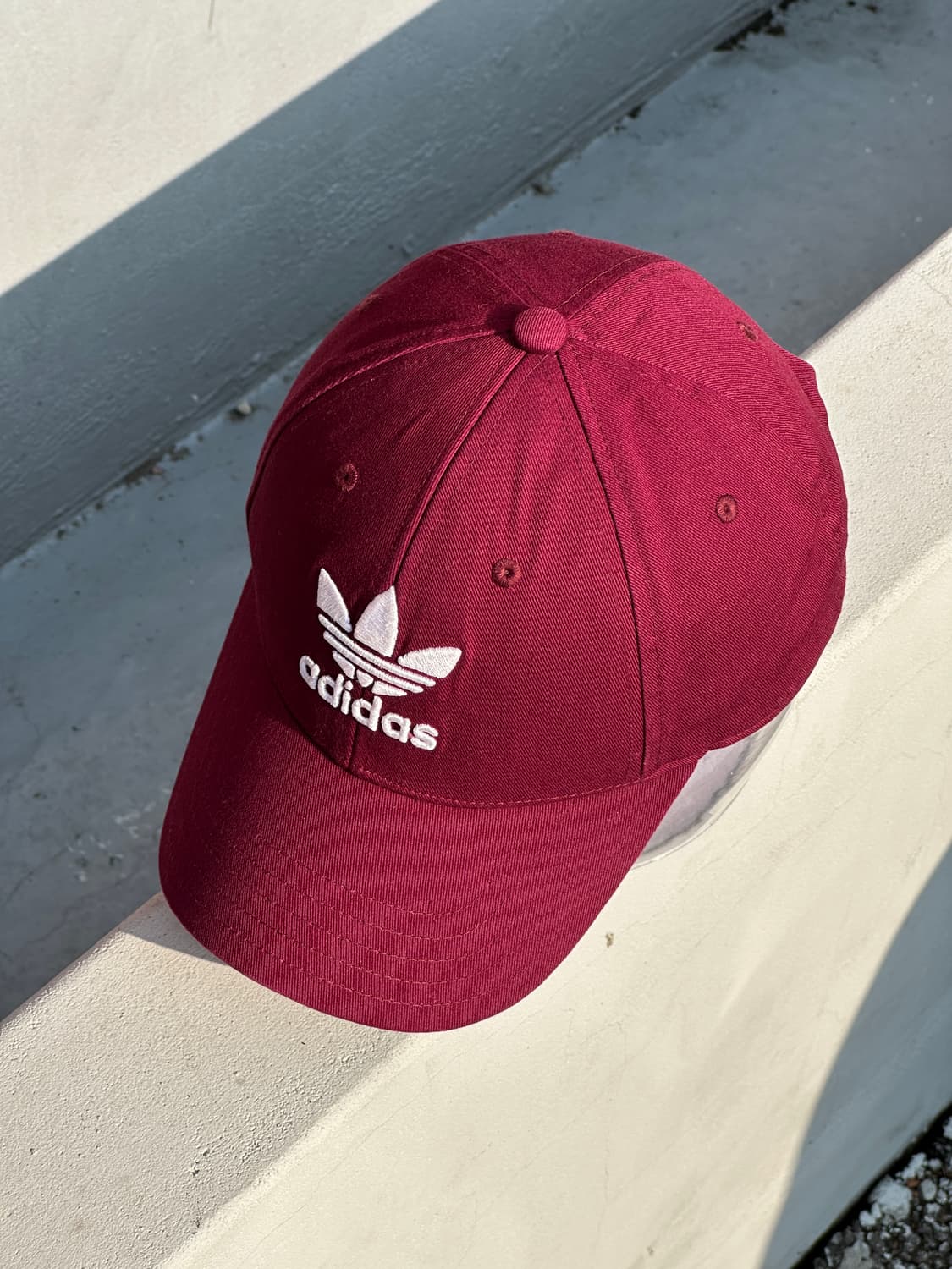 [F] 아디다스 로고 버건디 볼캡 모자 상품이미지2