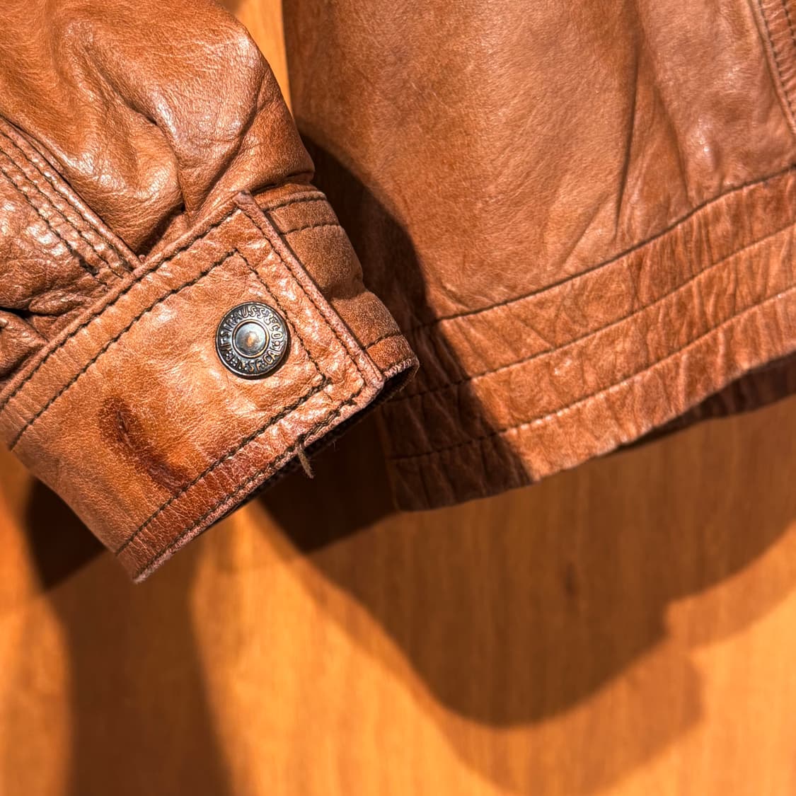리바이스 90s 웨스턴웨어 카우레더 트러커 자켓 XL 소가죽 상품이미지9