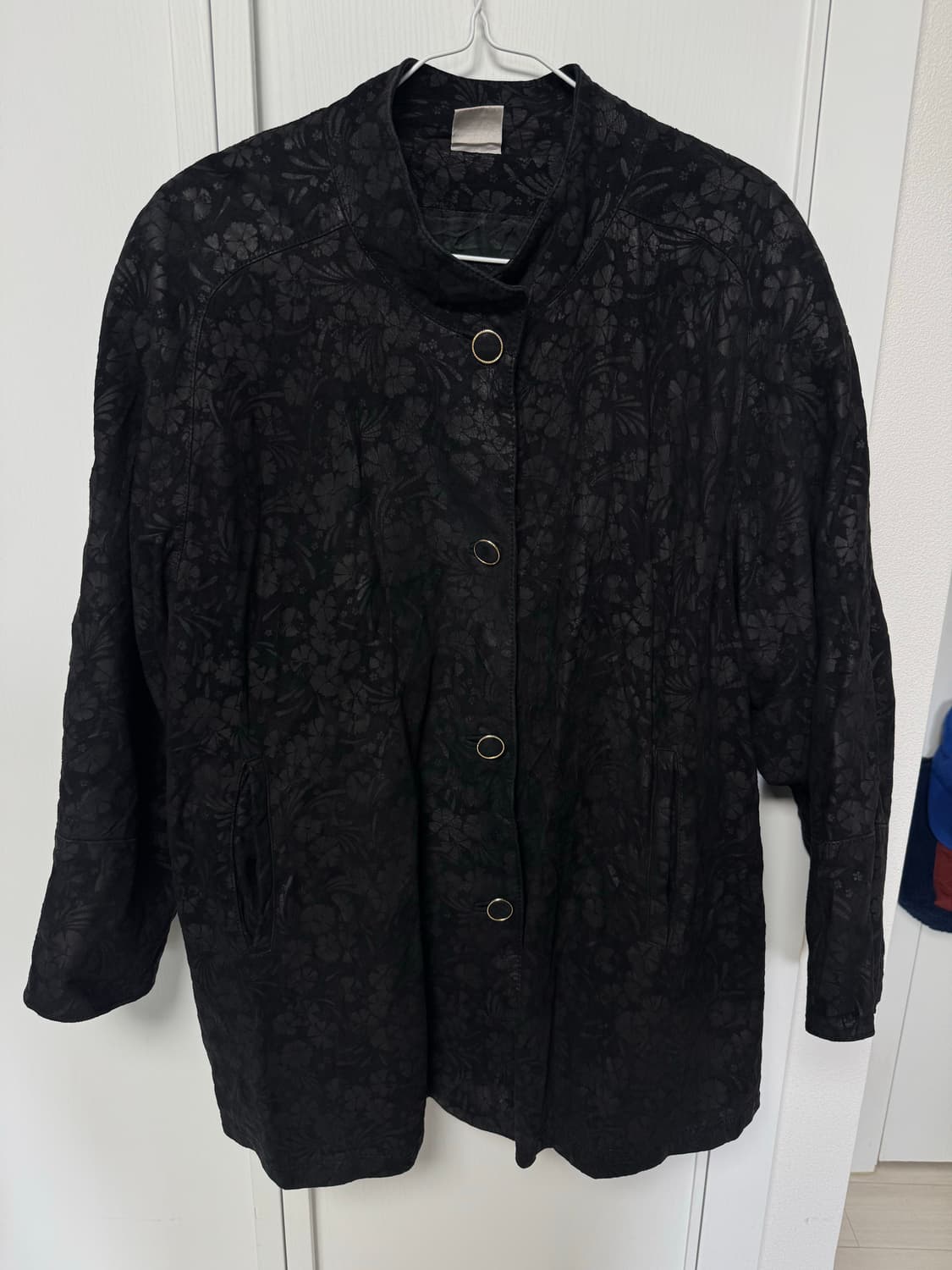 빈티지 아카이브 발리 BALLY 스웨이드 플로럴 패턴 코트 상품이미지1