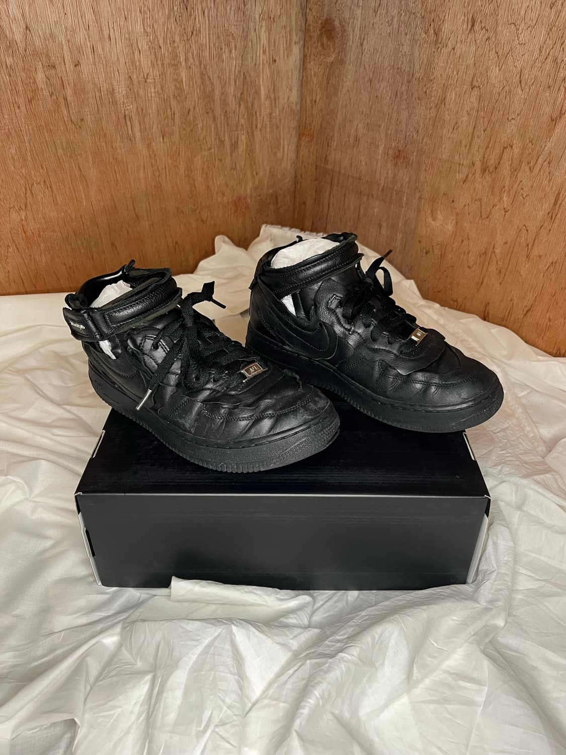 꼼데가르송 나이키 에어포스1 미드 블랙 상품이미지1