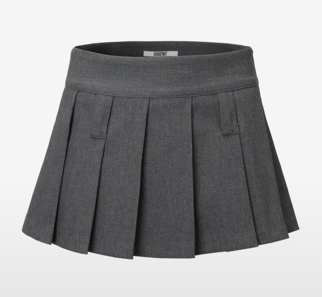 카키포인트 테일러드 자켓 + 플리츠 스커트 그레이 상품이미지4