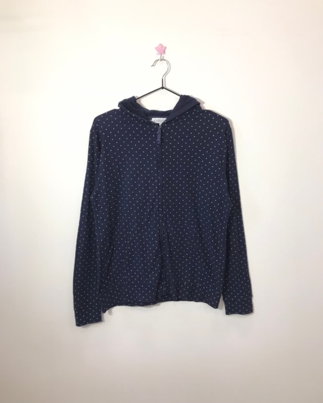 Jpn Navy Dotted Zip Up Hoodies 상품이미지1