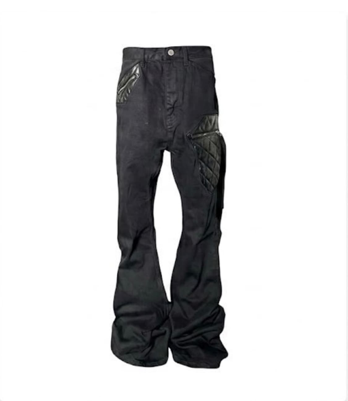 에모스텐스클럽 Leather patch flared jeans v2 상품이미지1
