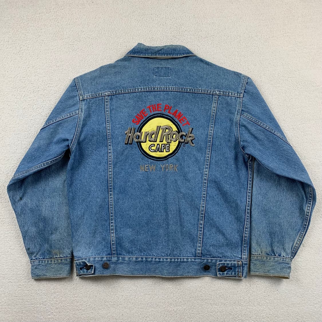 빈티지 하드락 카페 뉴욕 자수로고 데님 자켓 상품이미지1
