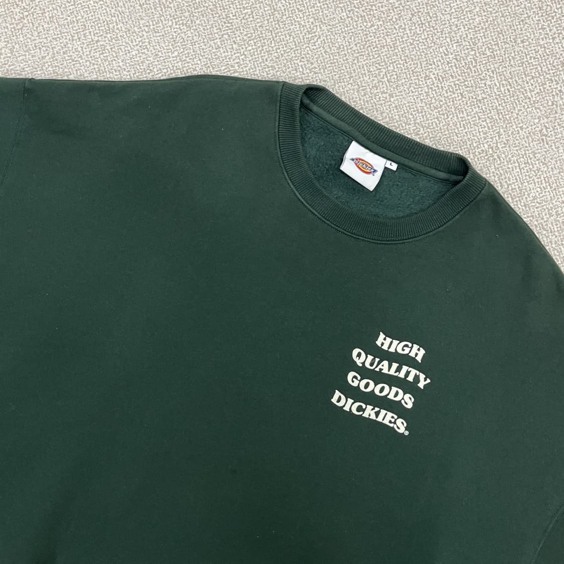 [L] 디키즈 오버핏 백 빅 프린팅 크루넥 스웻셔츠 맨투맨 그린 3943 상품이미지4