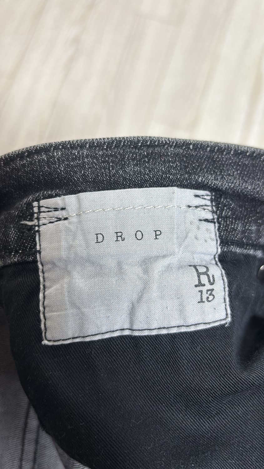 알서틴 r13 블랙 디스 워싱 데님진 흑청 스트레이트핏 상품이미지9