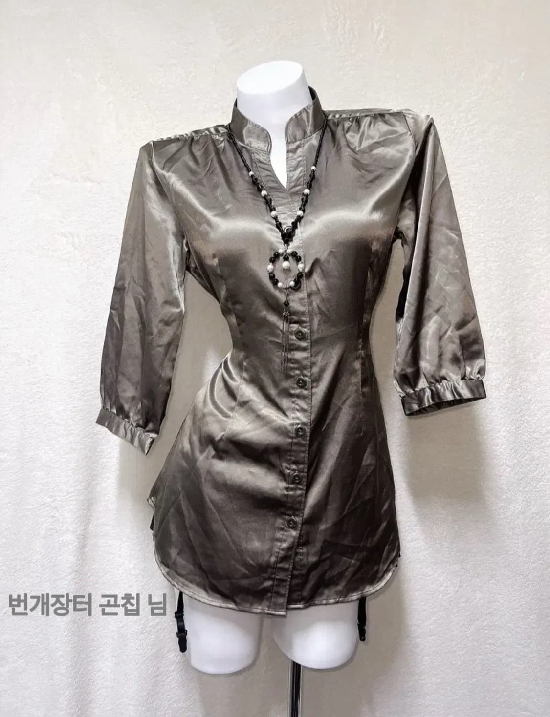 갸루 로맨틱고딕 로걀 고스펑크 새틴 블라우스 차이나셔츠 오리엔탈 페어리 상품이미지3