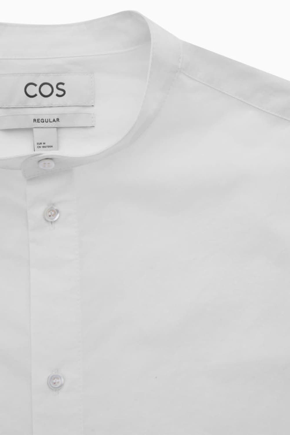 COS 코스 레귤러핏 그랜대드 컬러 셔츠 헨리넥 셔츠 화이트 M  상품이미지2