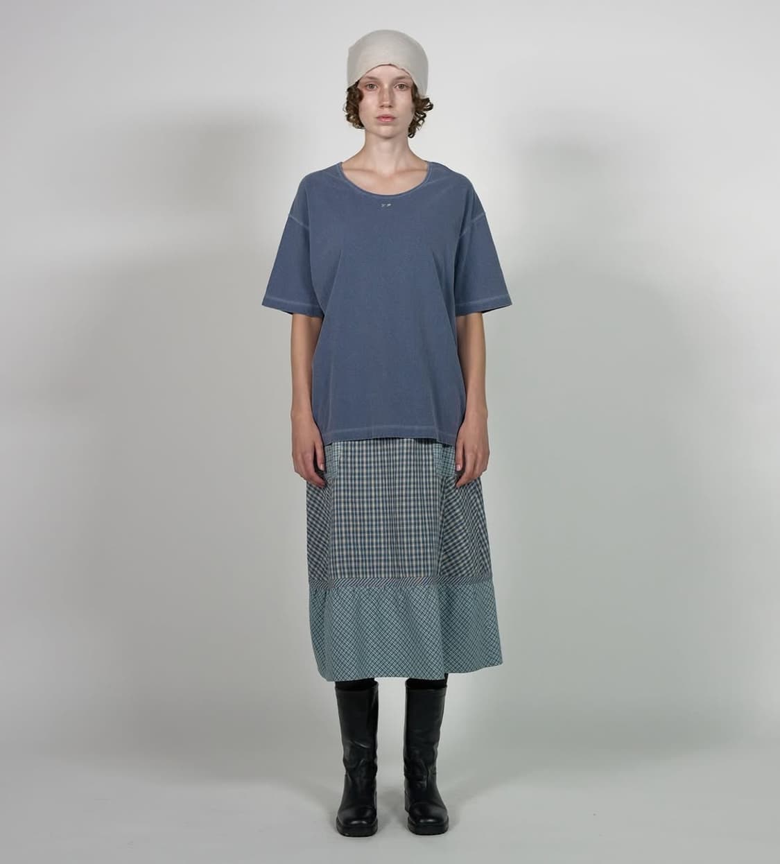 비아플레인 via pori check skirt 상품이미지3