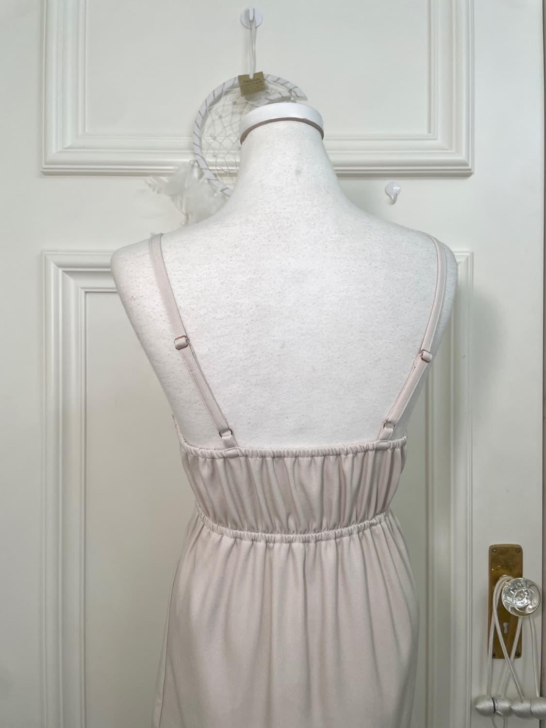 beigeivory back shirring slip mini opc 상품이미지4