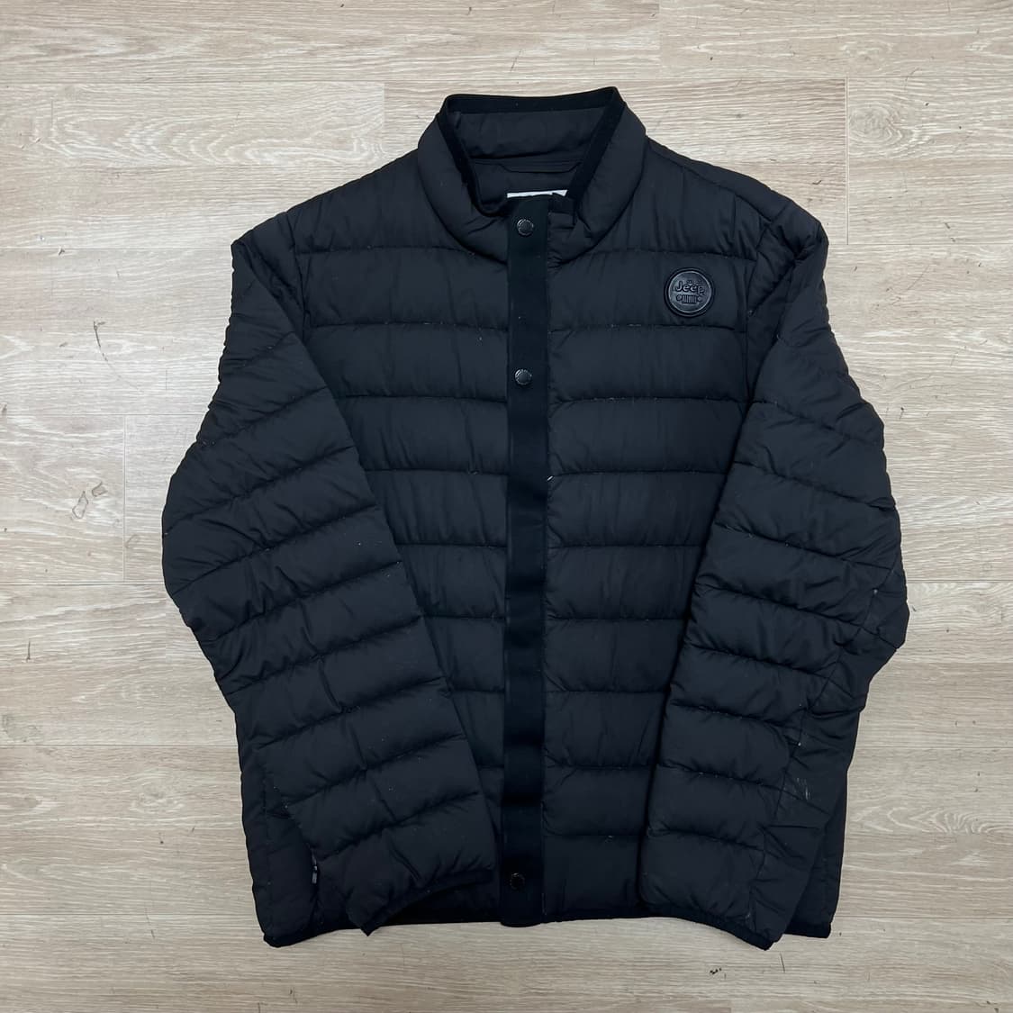 지프 JEEP 덕다운 로고 와펜 경량패딩 점퍼 [블랙] XL/105 상품이미지1