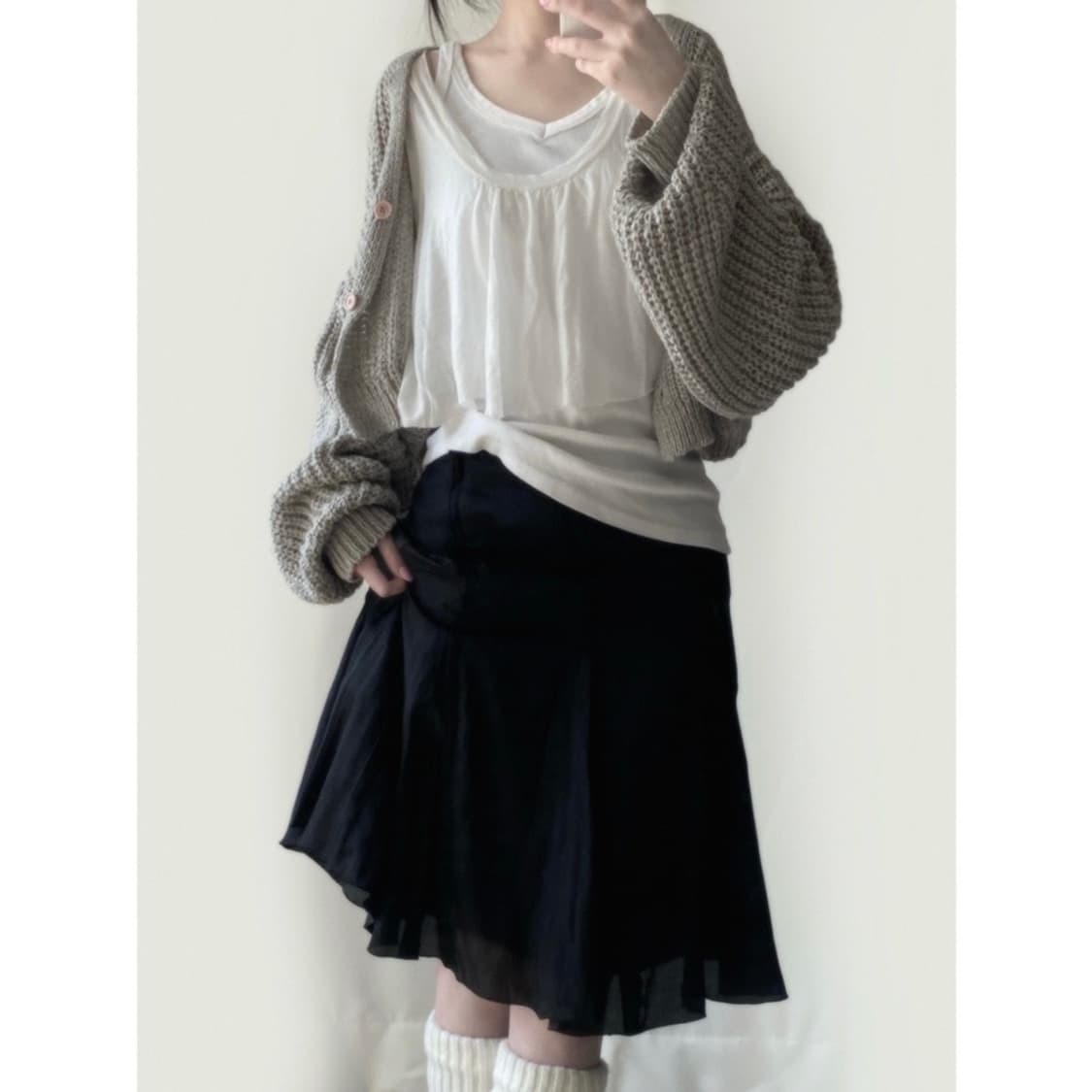 빈티지 블랙 미디 스커트 / 플레어 상품이미지4