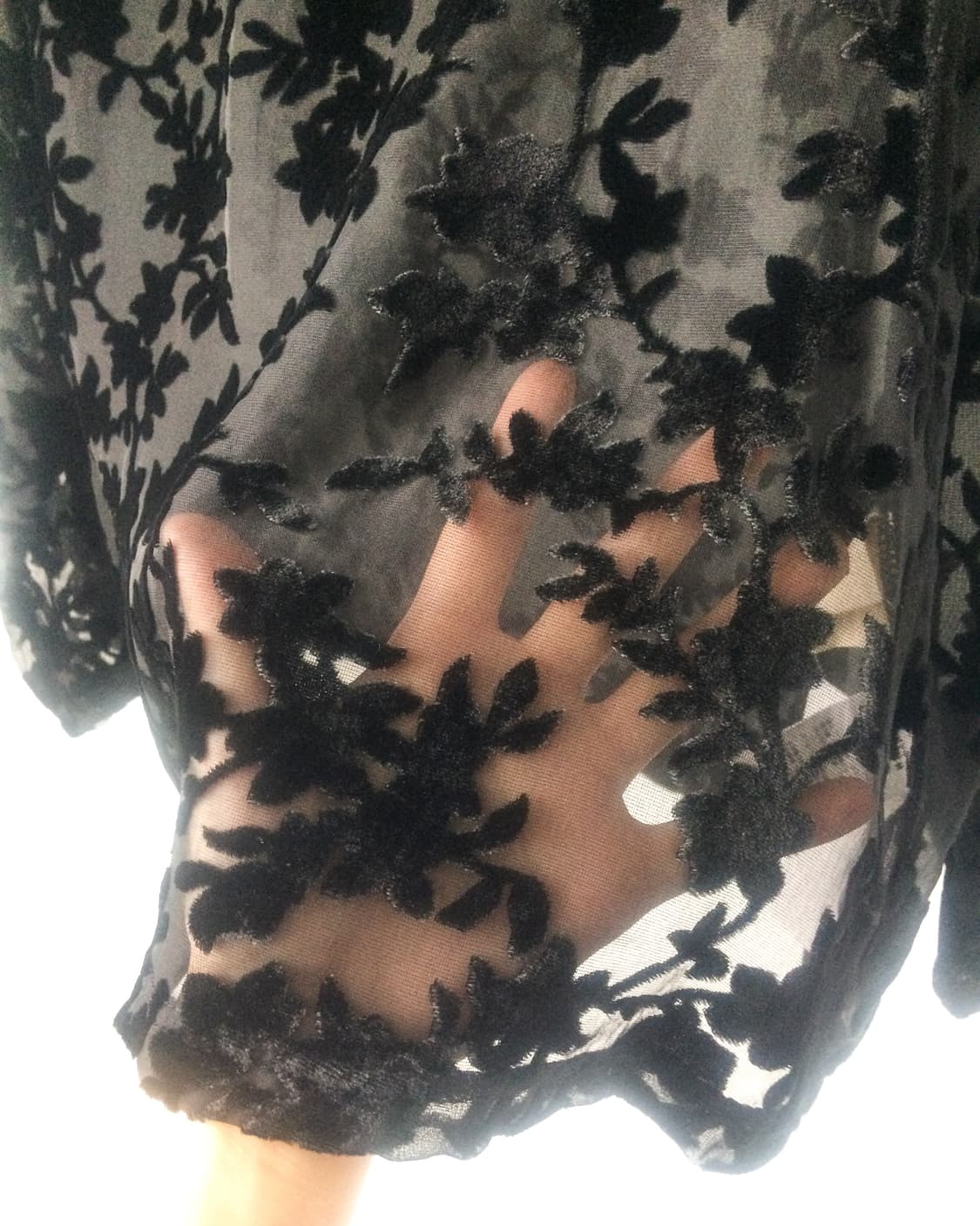 Pattern point see through high neck slee 상품이미지4